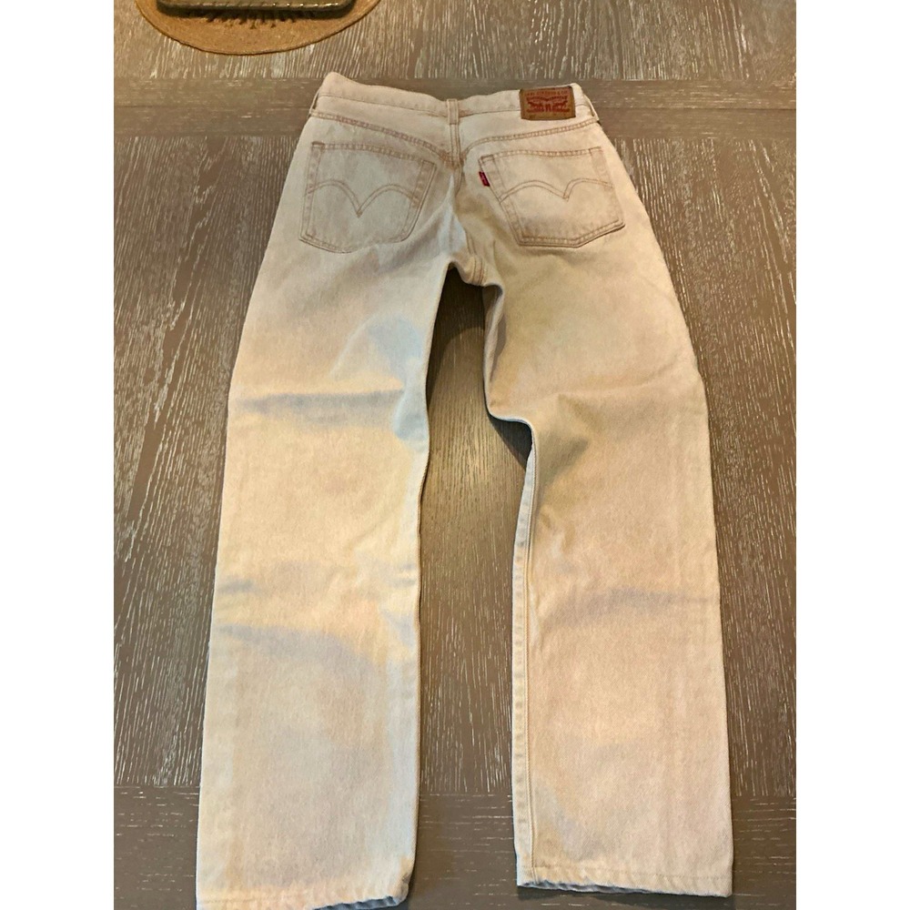 Levi's 501 Series Women's Beige Light Wash Denim Jeans Button Fly Straight 26